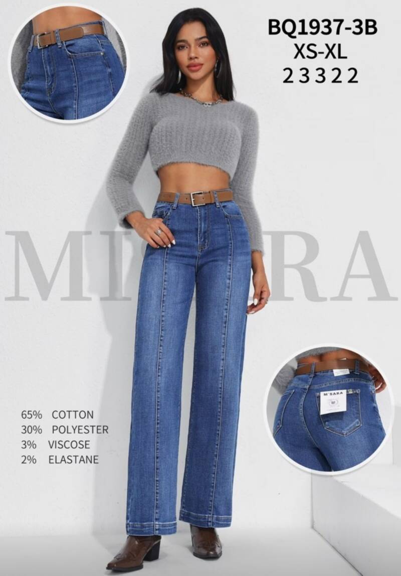 Spodnie damskie jeansy Roz XS-XL, 1 Kolor Paczka 12 szt